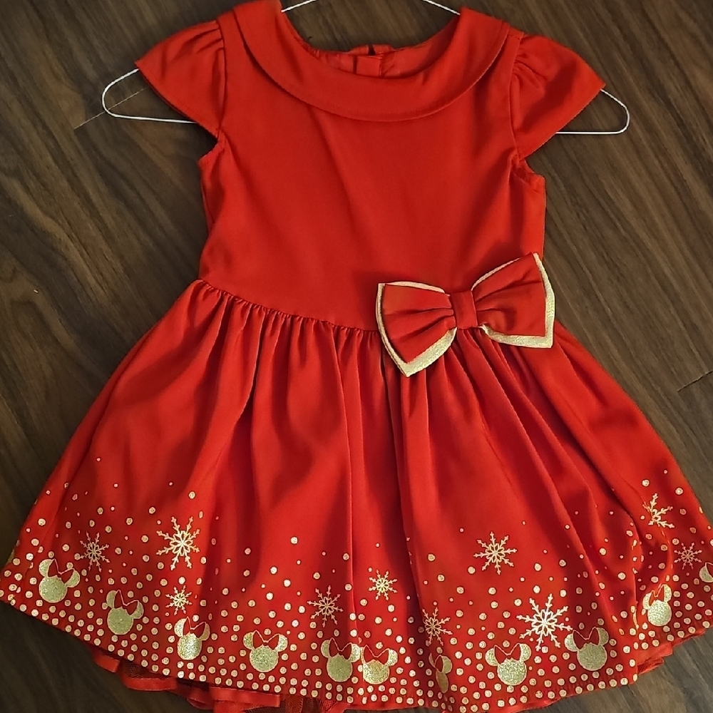 Charming Red Kids Dress with Gold Accents